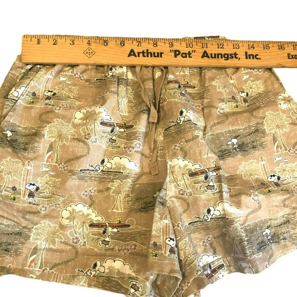 Peanuts Reyn Spooner M Shorts Snoopy Surfing Pockets Elastic Waist - Picture 4 of 8